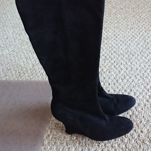 French connection black suede boots size 36.5 - Picture 2 of 8